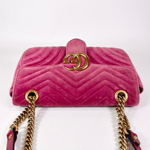 Gucci GG Marmont Velvet Matelasse Small Shoulder Bag - Picture 8 of 15